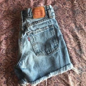 Levi Strauss & Co. distressed high-waisted shorts